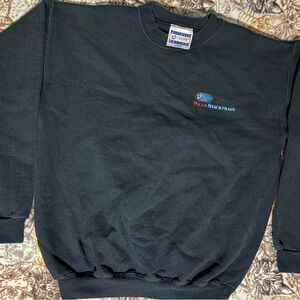 90’s Vintage Hanes Black Crewneck Sweater Ribbed Cuffs